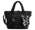 Quilted Tote Bag, BLACK, full