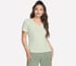Pima V-Neck Tee, LIGHT GRAY / LIME, full