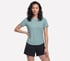 GO WALK Luxe Rib Tee, LIGHT GRAY / TURQUOISE, full