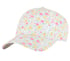 Floral Diamond Baseball Hat, WHITE / HOT PINK, full