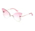Rimless Butterfly Sunglasses, PINK, full