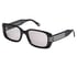 Elevated Rectangle 3 Line Sunglasses, BLACK, full