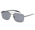 Elevated Square Satin Sunglasses, GUNMETAL, full