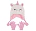 Sherpa Unicorn Hat and Glove Set, OFF WHITE, full