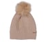 Metallic Ribbed Beanie Hat, TAN, full