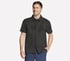 The GO WALK Air Printed Short Sleeve Shirt, BLACK / OLIVE, full