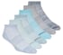 6 Pack Low Cut Sport Stripe Socks, NIEBIESKI / TURKUSOWY, full