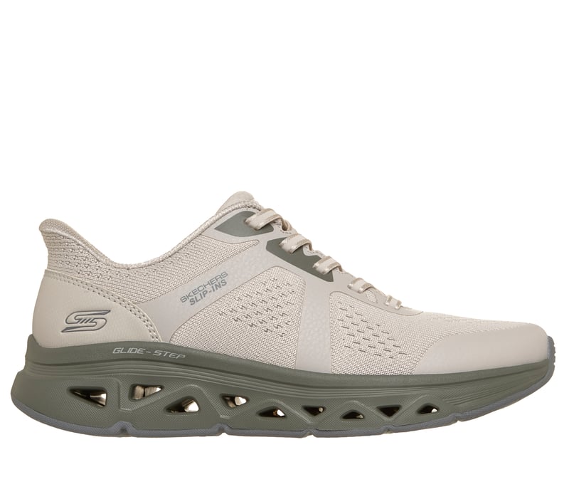 Skechers Slip-ins: BOBS Sport Arc Waves Remix - Get Grounded, NATURAL / OLIVE, fullimage number 0