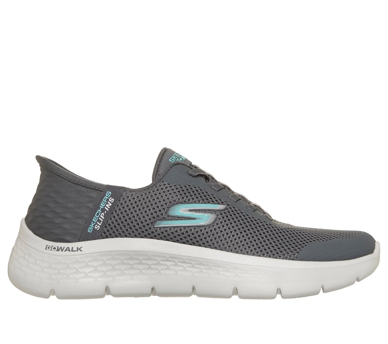 Skechers Slip-ins: GO WALK Flex - Grand Entry, GRIS ANTHRACITE / TURQUOISE, fullimage number 0