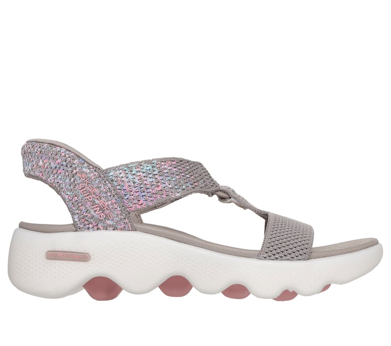 Skechers Slip-ins: GO WALK Massage Fit Sandal - Confetti Sky, TAUPE / MULTI, fullimage number 0