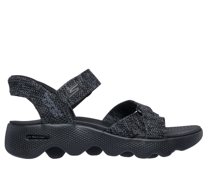 Skechers Slip-ins: GO WALK Massage Fit Sandal - Heather, BLACK / GRAY, fullimage number 0