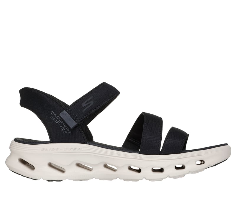 Skechers Slip-ins: GO WALK Glide-Step 2.0 Sandal - Ella, BLACK / WHITE, fullimage number 0