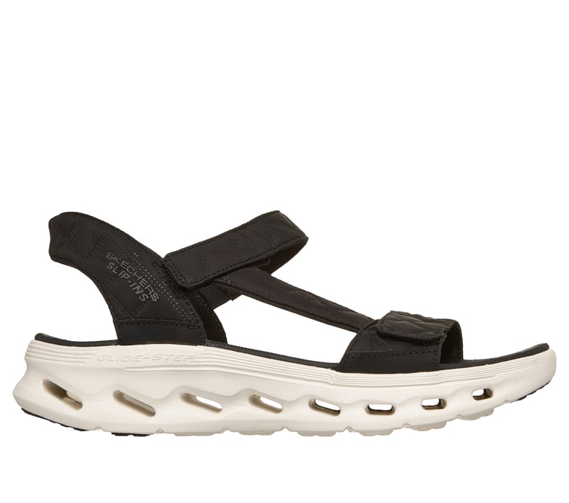 Skechers Slip-ins: GO WALK Glide-Step 2.0 Sandal - Cozy Fit Jada, BLACK / WHITE, fullimage number 0