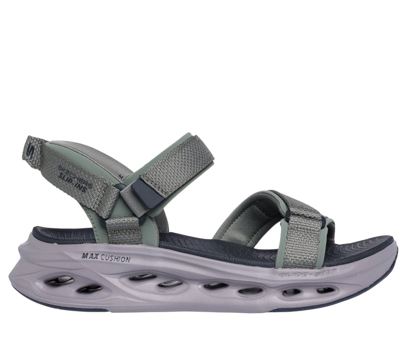 Skechers Slip-ins: Max Cushioning Glide-Step Sandal - Skylar, OLIVE / MULTI, fullimage number 0