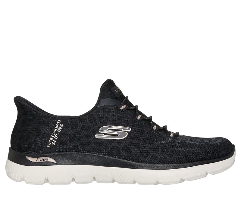 Skechers Slip-ins: Arch Fit Summits - Luxe Leopard, BLACK / GOLD, fullimage number 0