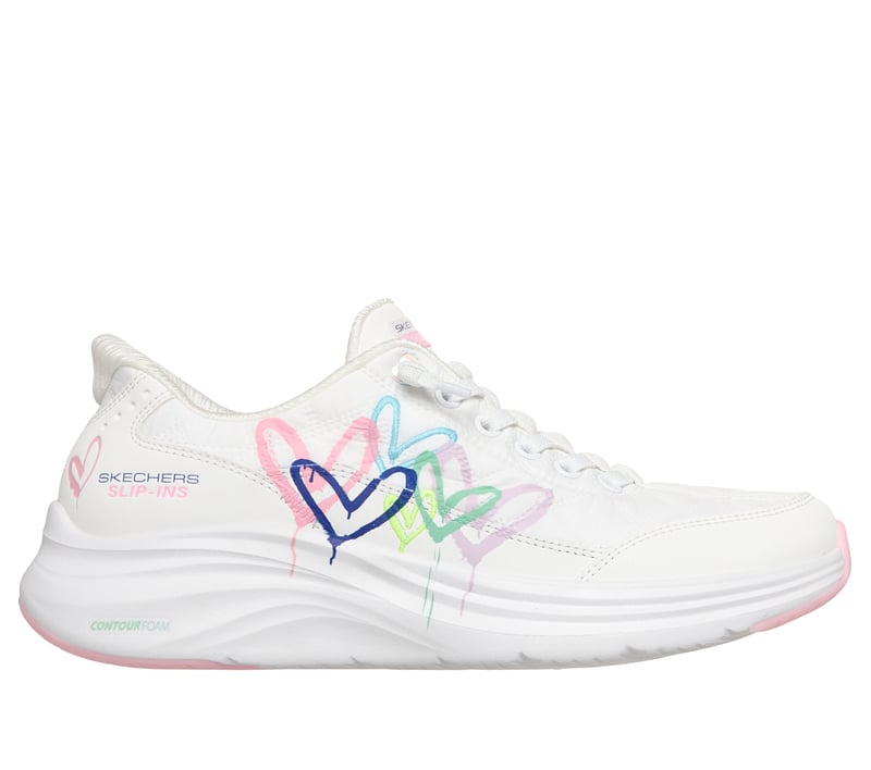 Skechers Slip-ins JGoldcrown: Contour Foam - Cozy Fit Timeless Heart, WHITE / MULTI, fullimage number 0