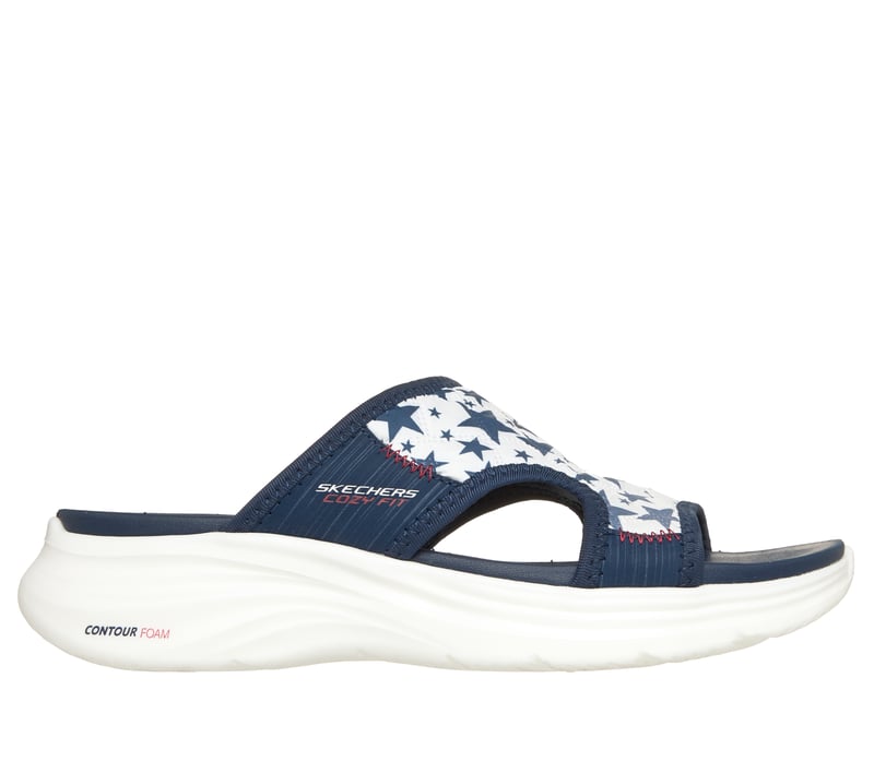 Contour Foam Sandal - Cozy Fit Americana Aura, WHITE / NAVY, fullimage number 0