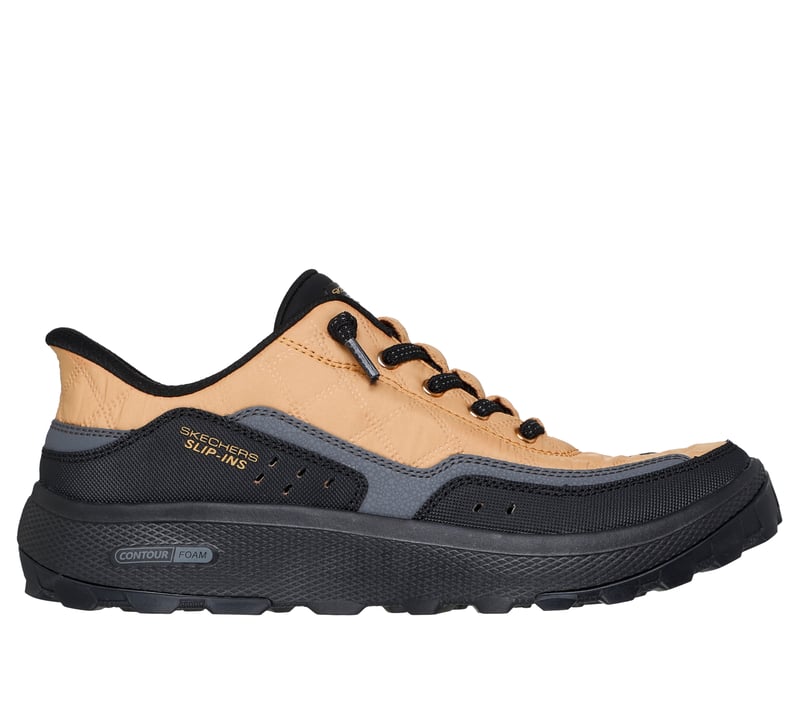 Skechers Slip-ins Relaxed Fit: Urban Explore - Cozy Fit, BLACK / CHAR / YELLOW, fullimage number 0