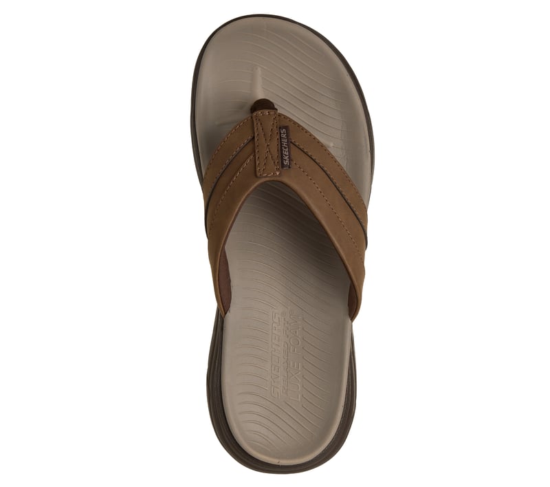 Brown Flip Flop Skechers Relaxed Fit With Luxe Foam SKECHERS Mens SIZE 8 RELAXED FIT LUXE Foam Flip Flops Brown  main image 2