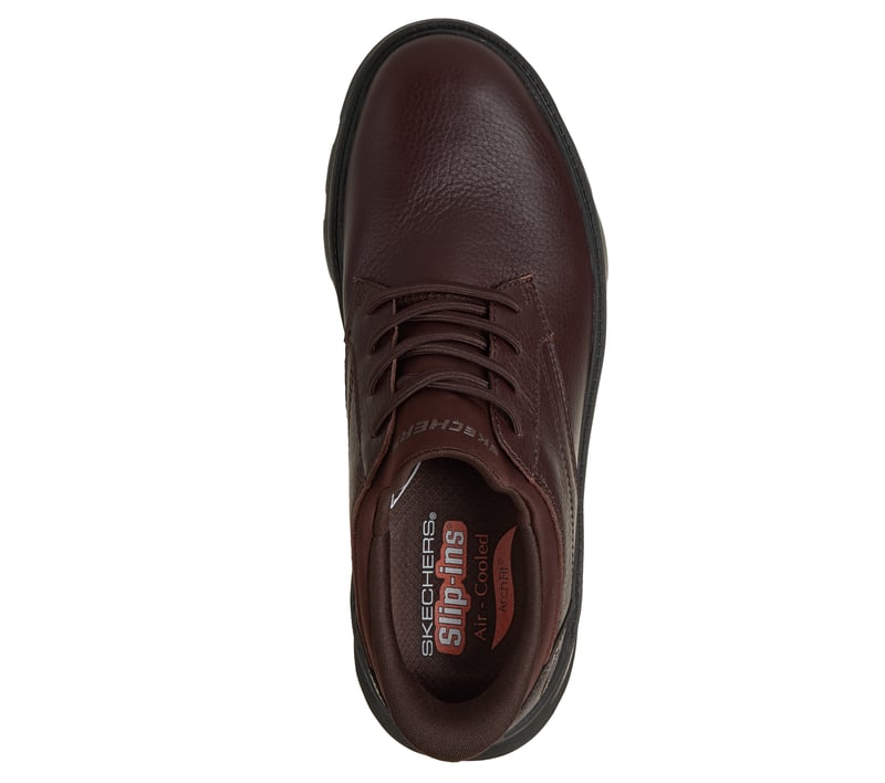 Skechers Men's Slip-ins Relaxed Fit: Arch Fit Garza - Langston Shoes | Size 8.5 | Red/Brown | Leather/Textile/Synthetic