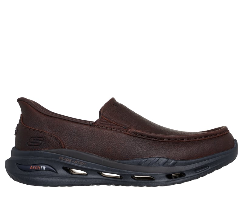 Skechers Slip-ins Relaxed Fit: Arch Fit Orvan - Glide Moc, RED / BROWN, fullimage number 0