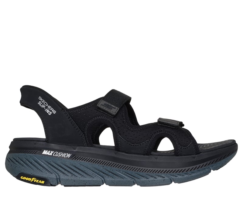 Skechers Slip-ins: Max Cushioning Premier 2.0 Sandal - Julian, BLACK / CHARCOAL, fullimage number 0