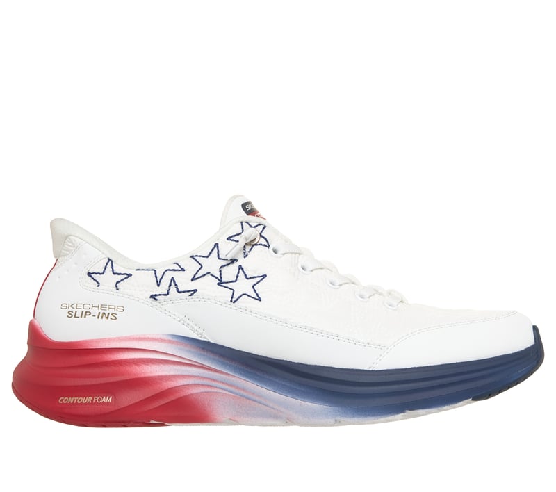Skechers Slip-ins: Contour Foam - Cozy Fit America, WHITE / NAVY, fullimage number 0