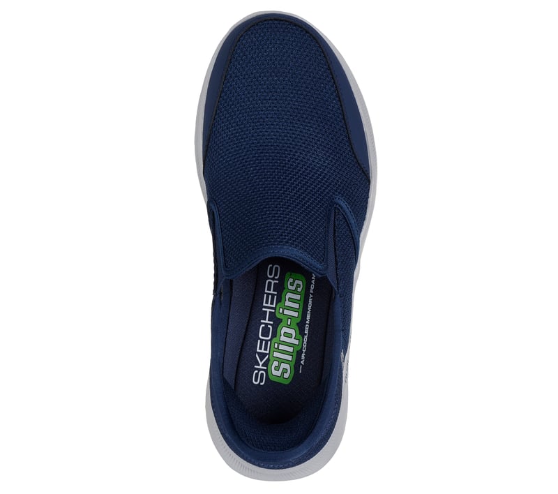 Skechers Men\'s Sport Air Cooled 5.0 Navy Slip On Sneakers Wide Fit Sz:8 Skechers Shoes Men main image 4
