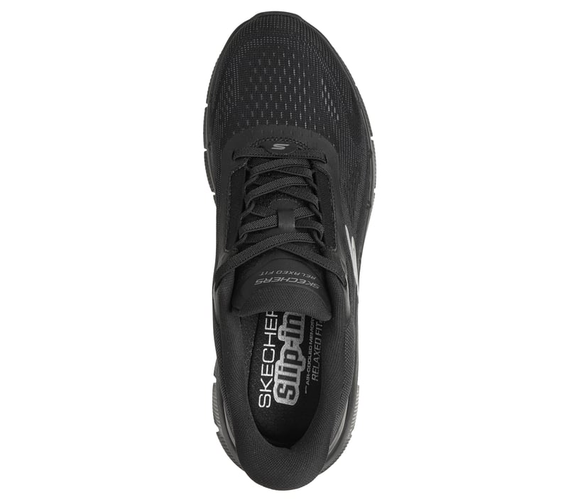 skechers dress knit relaxed fit air cooled memory foam Men's Slip-ins Fit: Flex - Zayder Sneaker | Size 9.0 | Black | Vegan Slacks