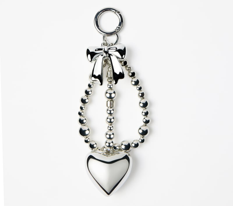 Silver Heart Bag Charm, SILVER, fullimage number 0