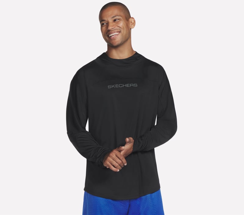 Hoops Long Sleeve Hoodie, BLACK, fullimage number 0