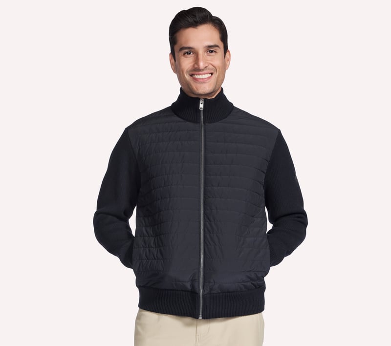 The Hoodless Hoodie Knit Hybrid Jacket, BLK, fullimage number 0