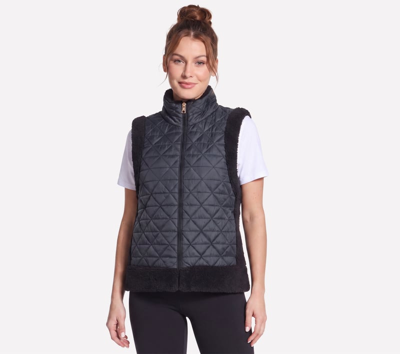 Cozy Fit Diamond Vest, CZARNY, fullimage number 0