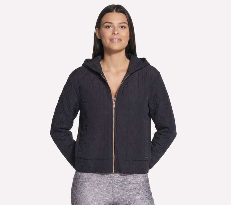 GO WALK Cozy Fit Diamond Jacket, BLACK, fullimage number 0