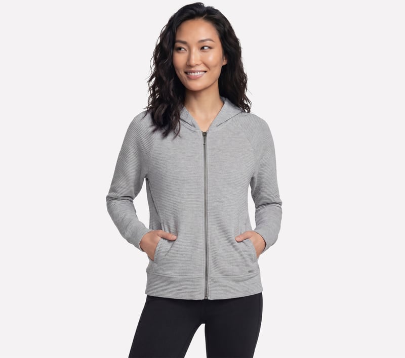 GO Luxe Ottoman Jacket, GRIS CLAIR / BLANC, fullimage number 0