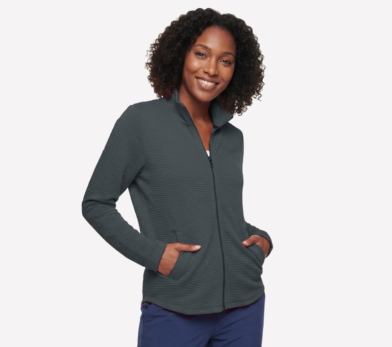 The GO WALK Shine Jacket, GREEN / BLACK, fullimage number 0