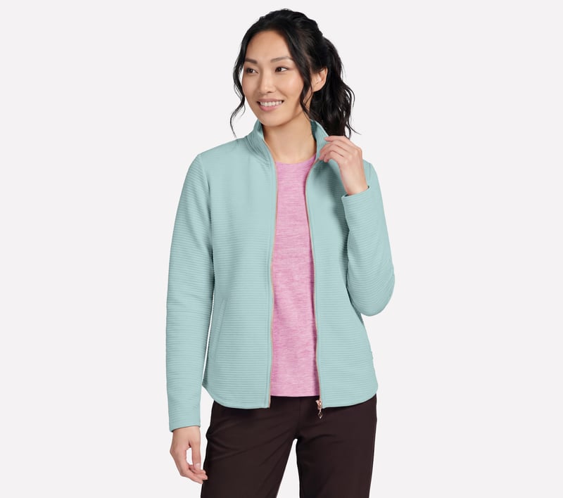 The GO WALK Shine Jacket, GUNMETAL / LIGHT BLUE, fullimage number 0