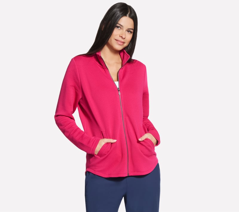 The GO WALK Shine Jacket, HOT PINK / BLUE, fullimage number 0
