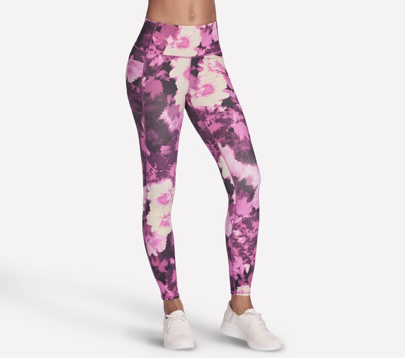 GO FLEX RIB Inbloom Full Length High-Waisted Legging, NATURAL / BURGUNDY, fullimage number 0