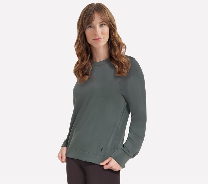 Cozy Luxe Crewneck, VERDE / NEGRO, fullimage number 0