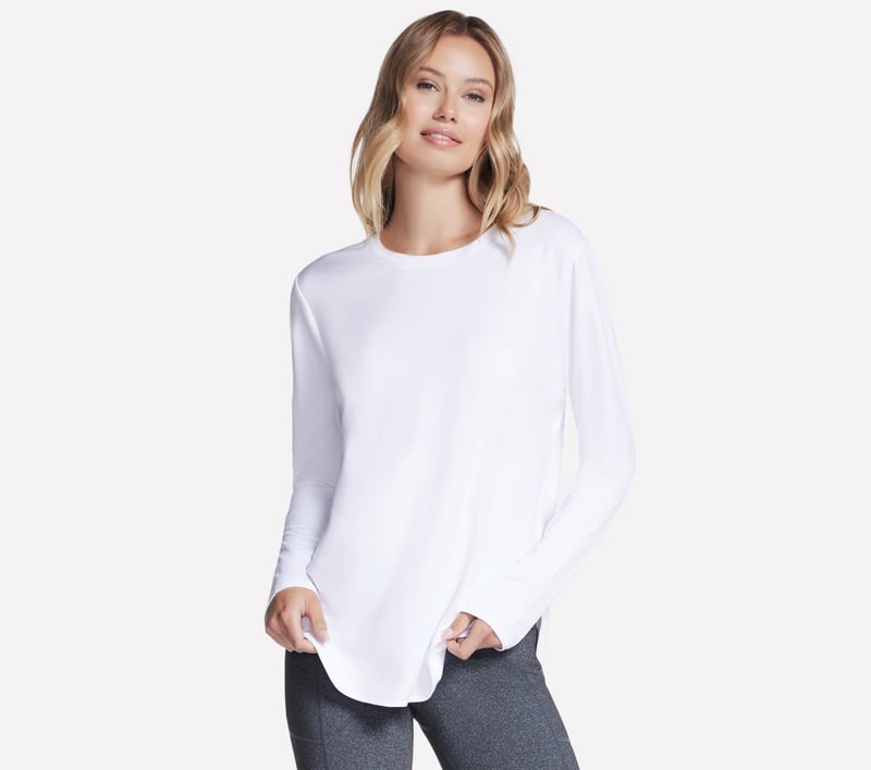 GO DRI Swift Long Sleeve Tunic Crew, BLANC, fullimage number 0