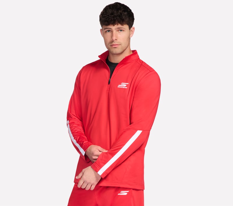 Skechers Advantage 1/4 Zip, ROUGE / ROUGE, fullimage number 0