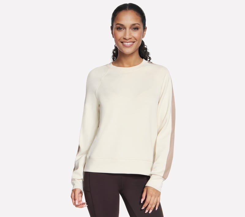 Skechluxe Elevate Blocked Crewneck, OFF WHITE / MAUVE, fullimage number 0