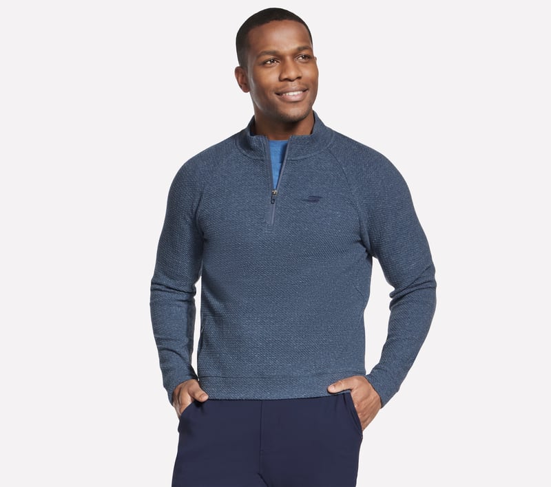 SKECHCLOUD Lounge 1/4 Zip, CHARCOAL / NAVY, fullimage number 0