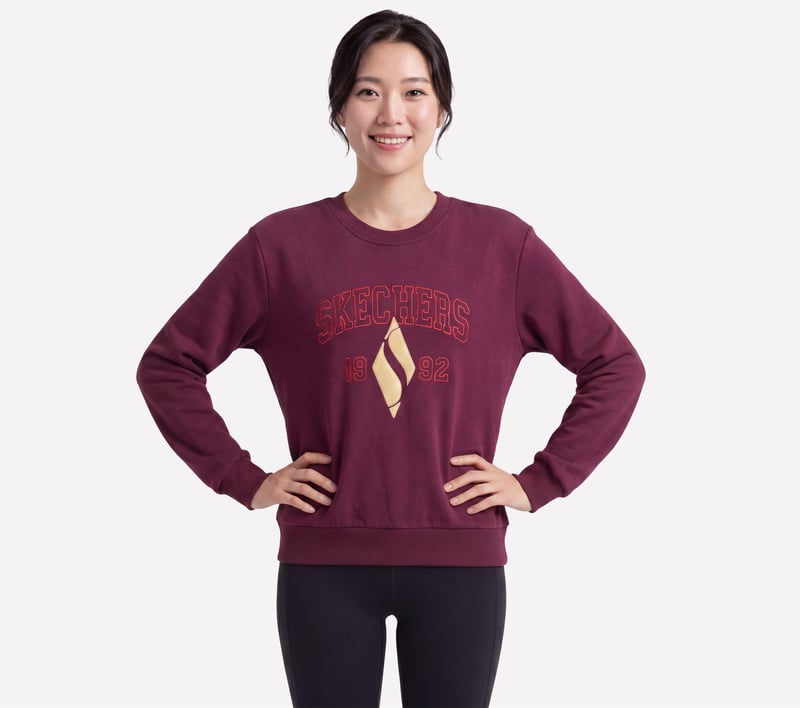 Signature Diamond Crew, BURGUNDY / PINK, fullimage number 0