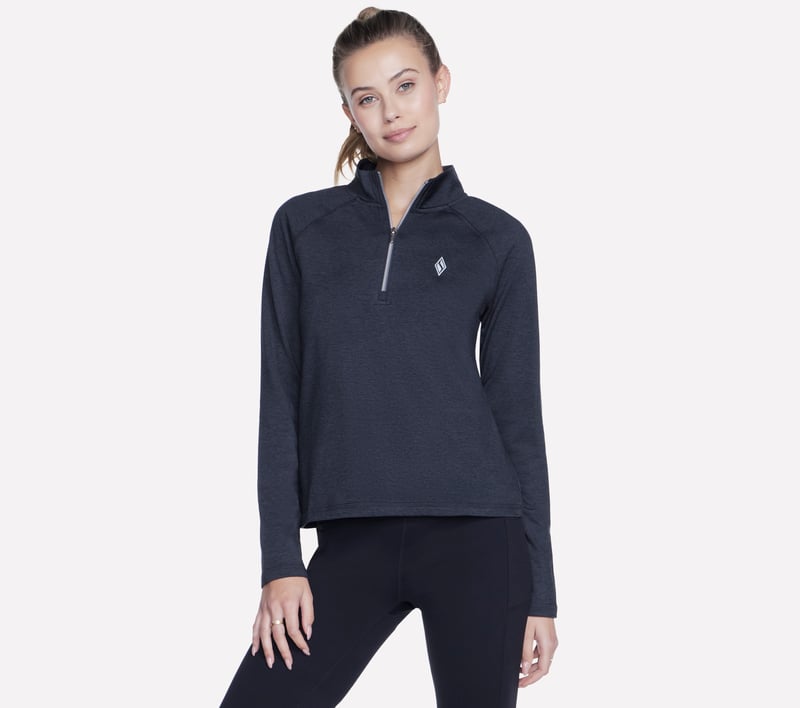 SKECH-KNITS ULTRA GO 1/4 Zip, NEGRO / MARENGO, fullimage number 0
