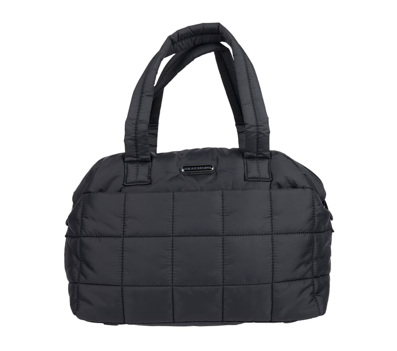 Quilted Puffer Tote, BLACK, fullimage number 0