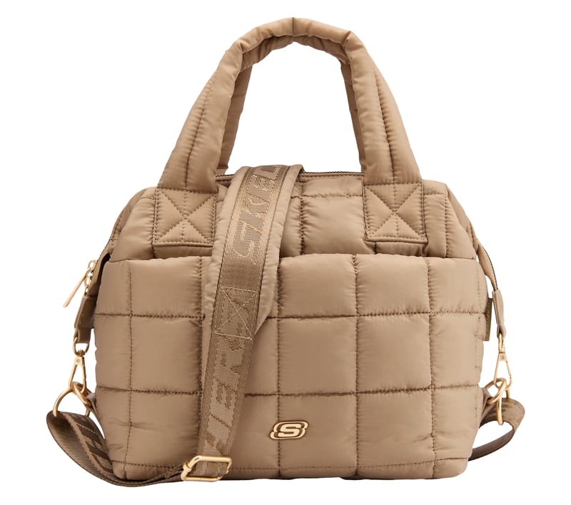 Mini Quilted Puffer Tote, BEIGE, fullimage number 0