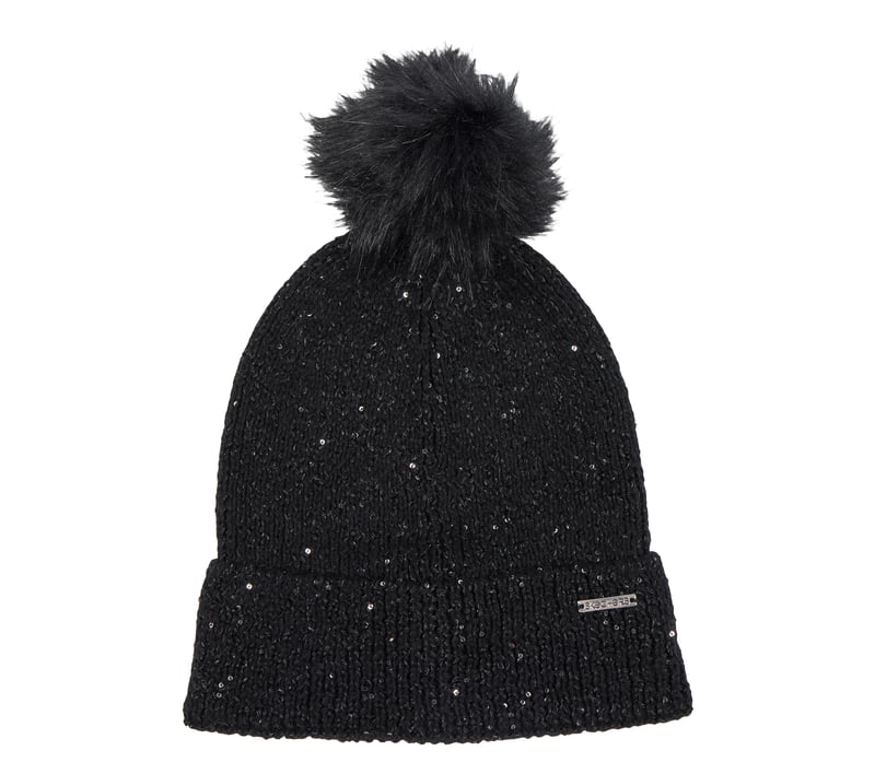 Sequin Beanie, BLACK, fullimage number 0