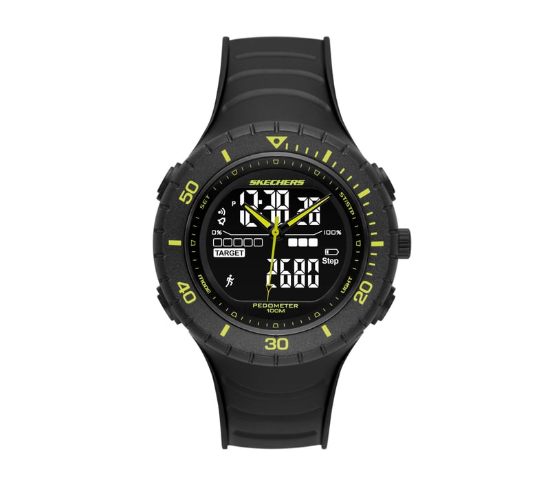Unibody Pedometer Watch, BLACK / YELLOW, fullimage number 0